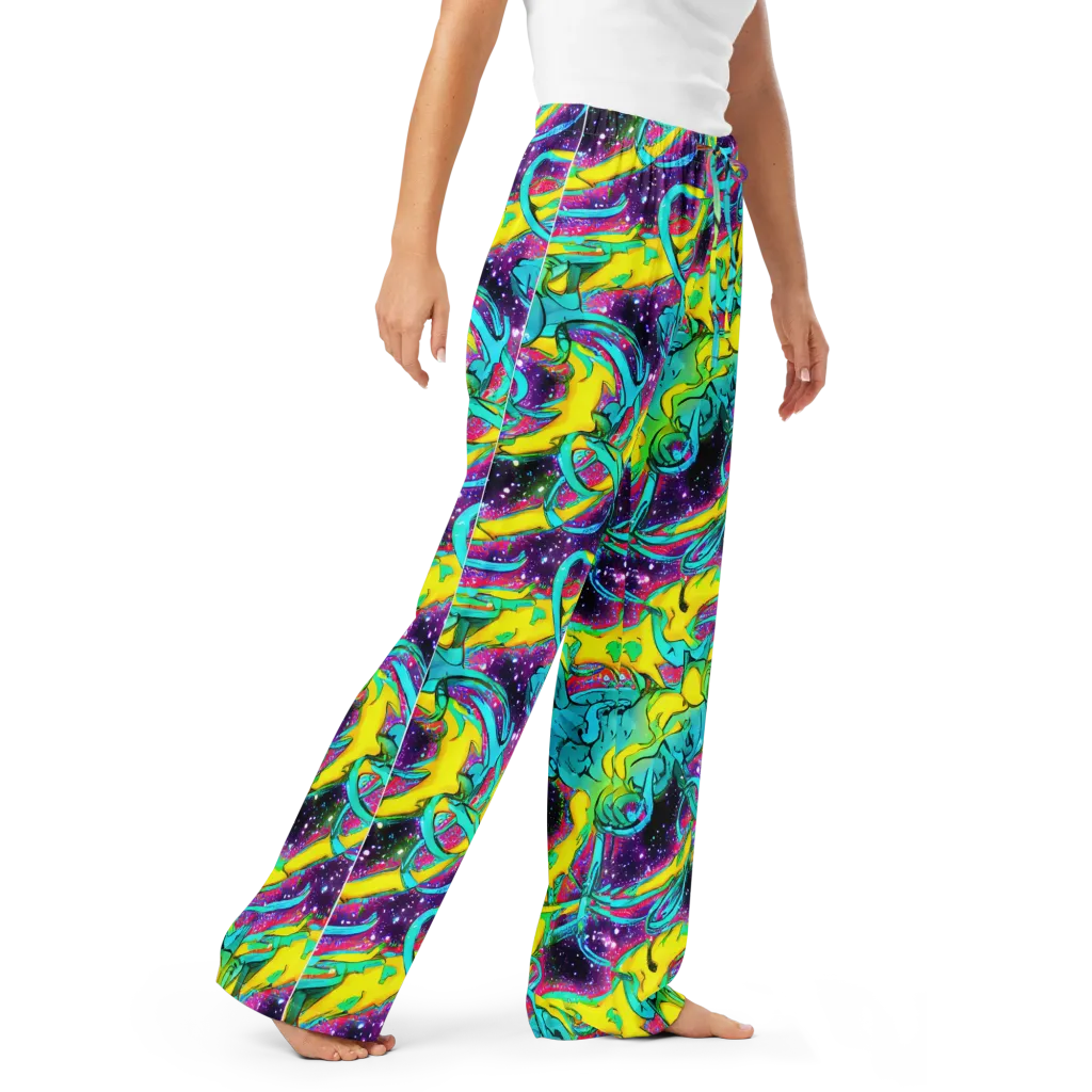 Galaxy Bloom on Women's Pajama Pants — Right Front