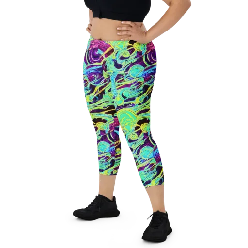 Biomorphic Beat on a Capri Leggings