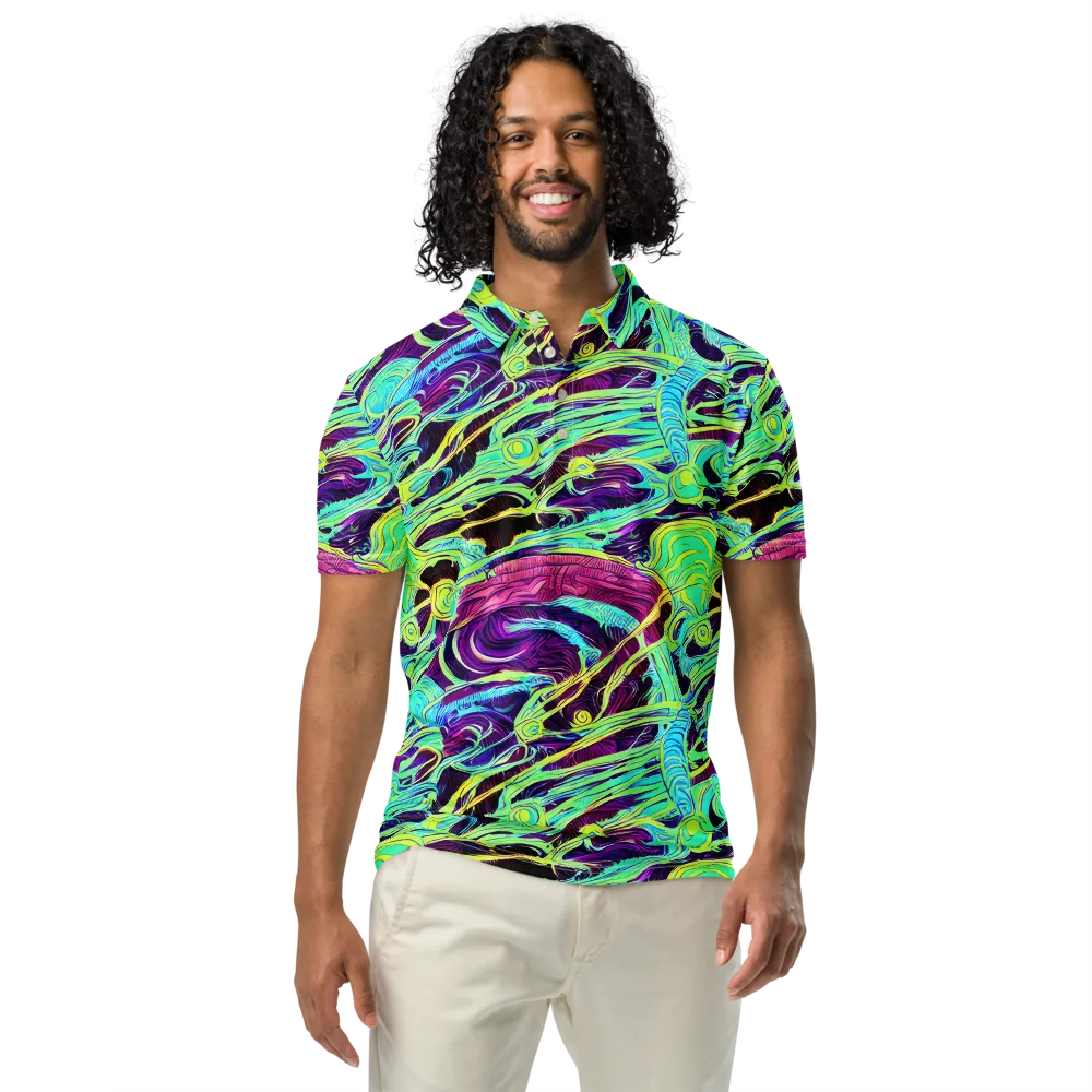 Biomorphic Beat on Men's Slim Fit Polo Shirt — Front
