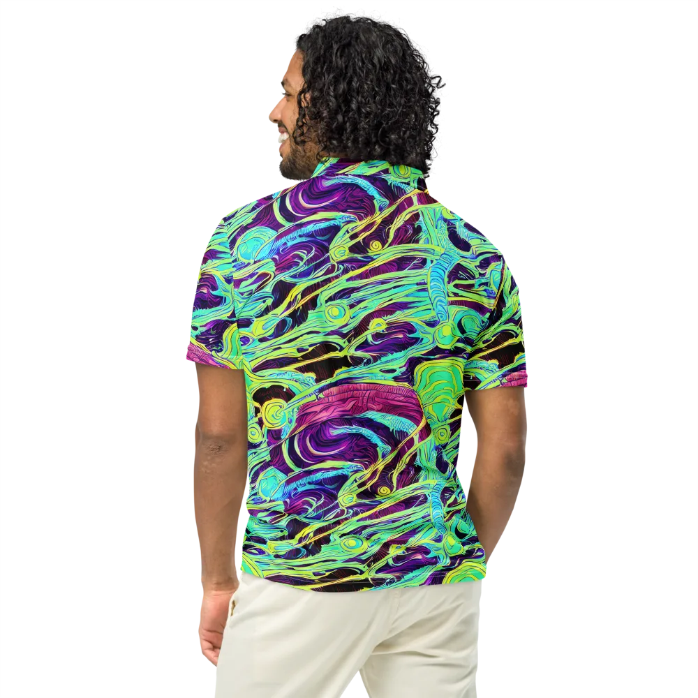 Biomorphic Beat on Men's Slim Fit Polo Shirt — Back