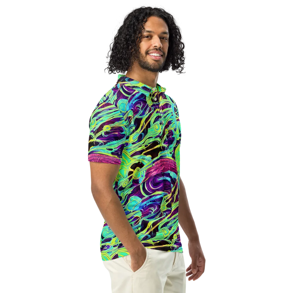 Biomorphic Beat on Men's Slim Fit Polo Shirt — Right Front