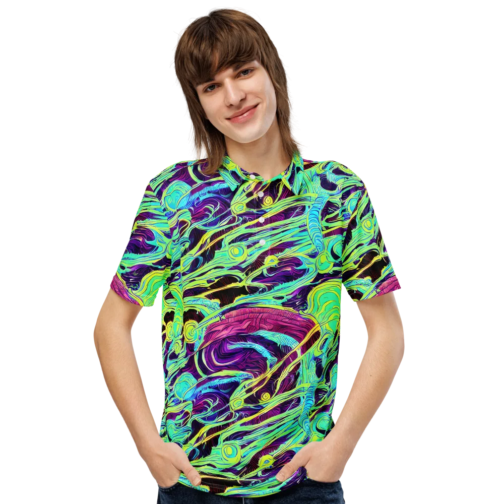 Biomorphic Beat on Men's Slim Fit Polo Shirt — Front
