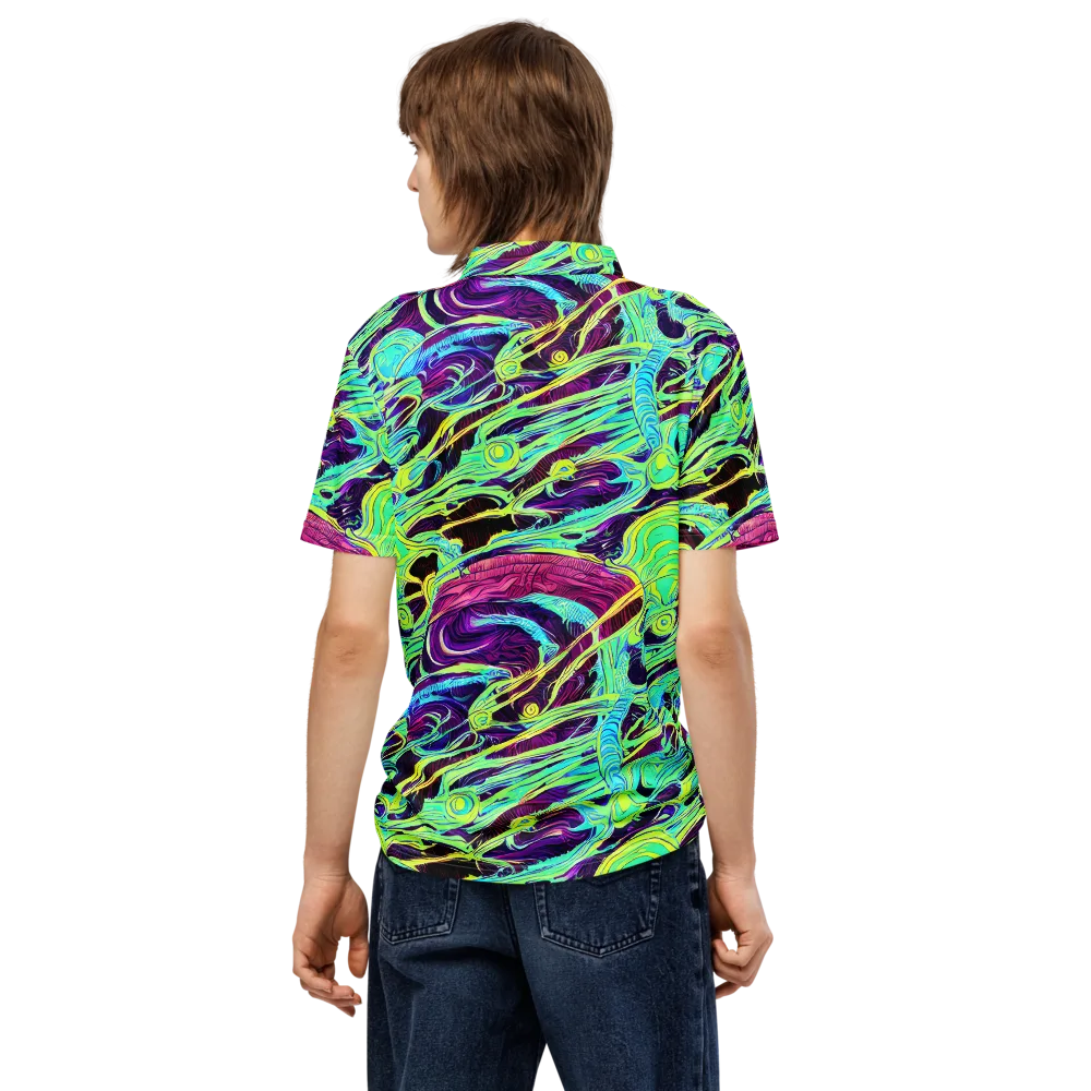 Biomorphic Beat on Men's Slim Fit Polo Shirt — Back