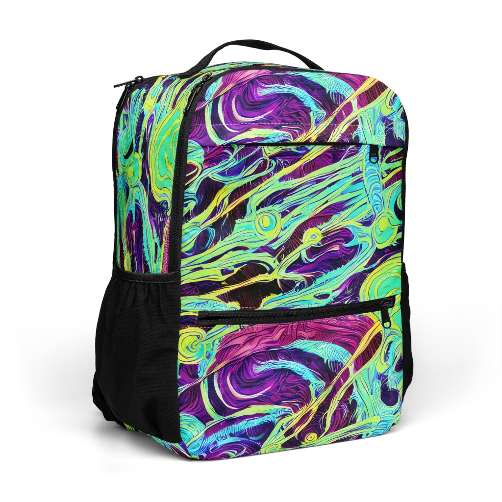 Biomorphic Beat on Utility Backpack — Right Front