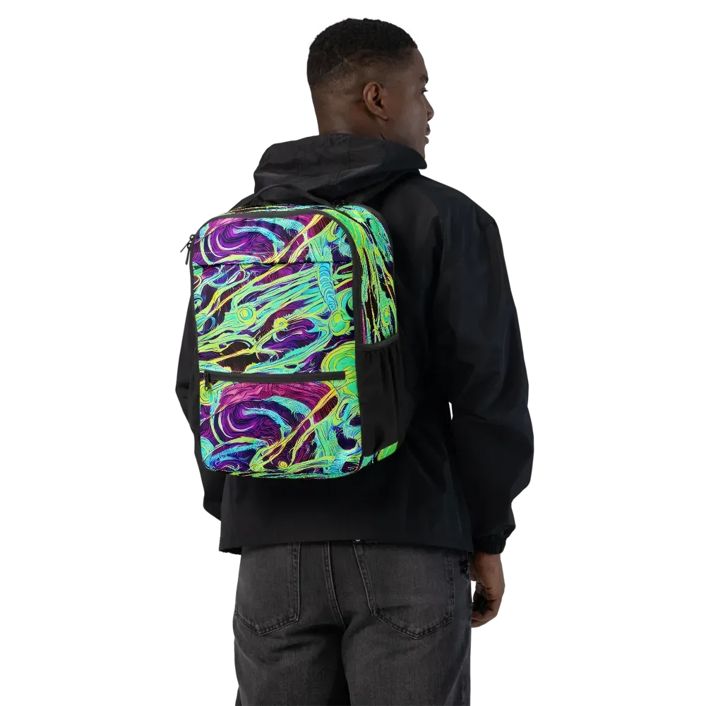 Biomorphic Beat on Utility Backpack — Back