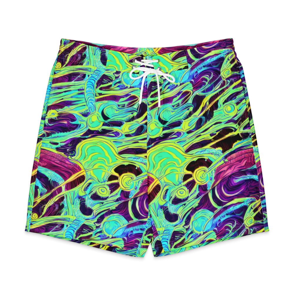 Biomorphic Beat on Men's Board Shorts — Front