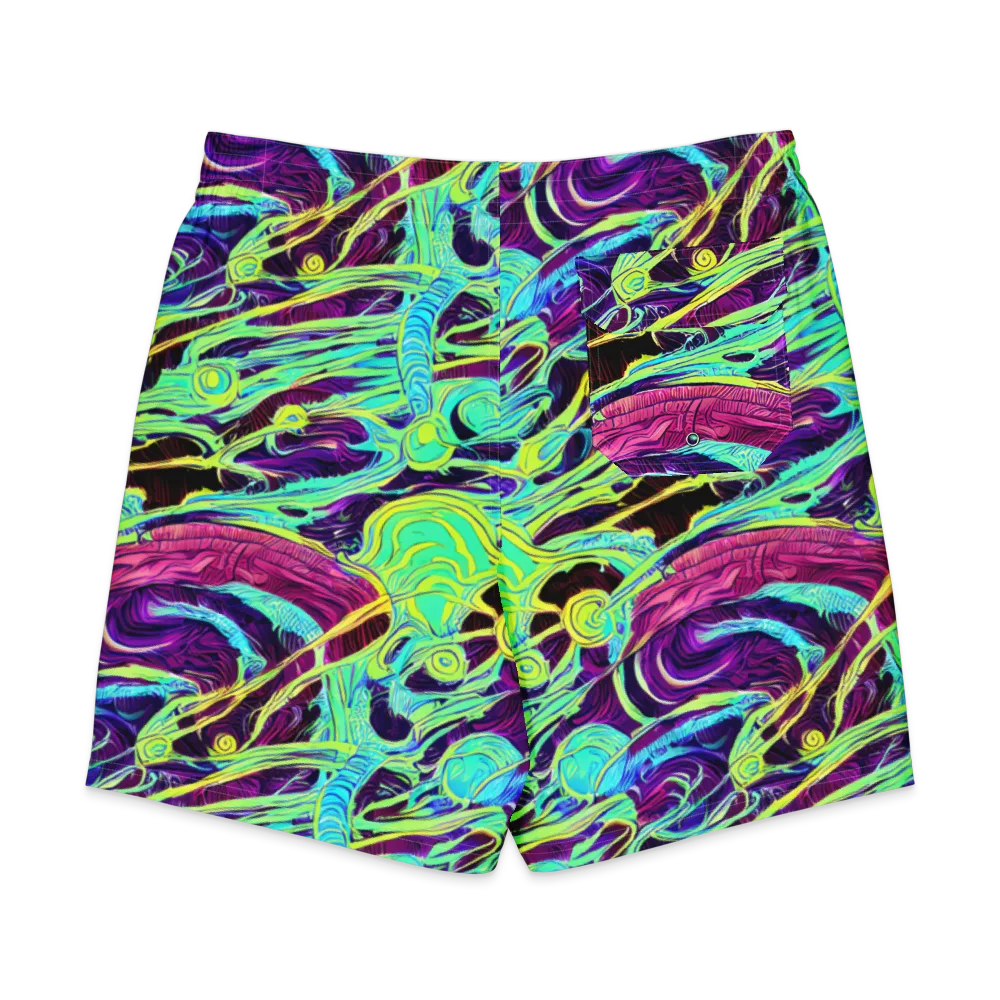 Biomorphic Beat on Men's Board Shorts — Back