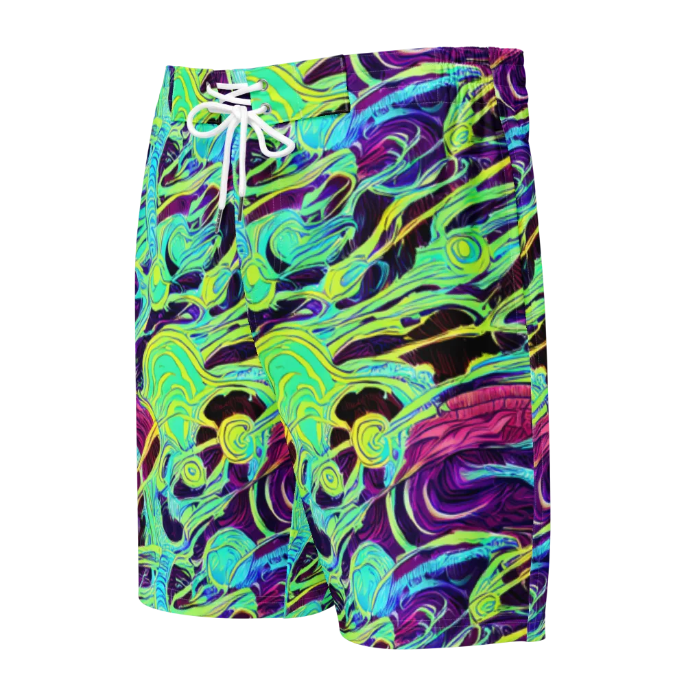 Biomorphic Beat on Men's Board Shorts — Front