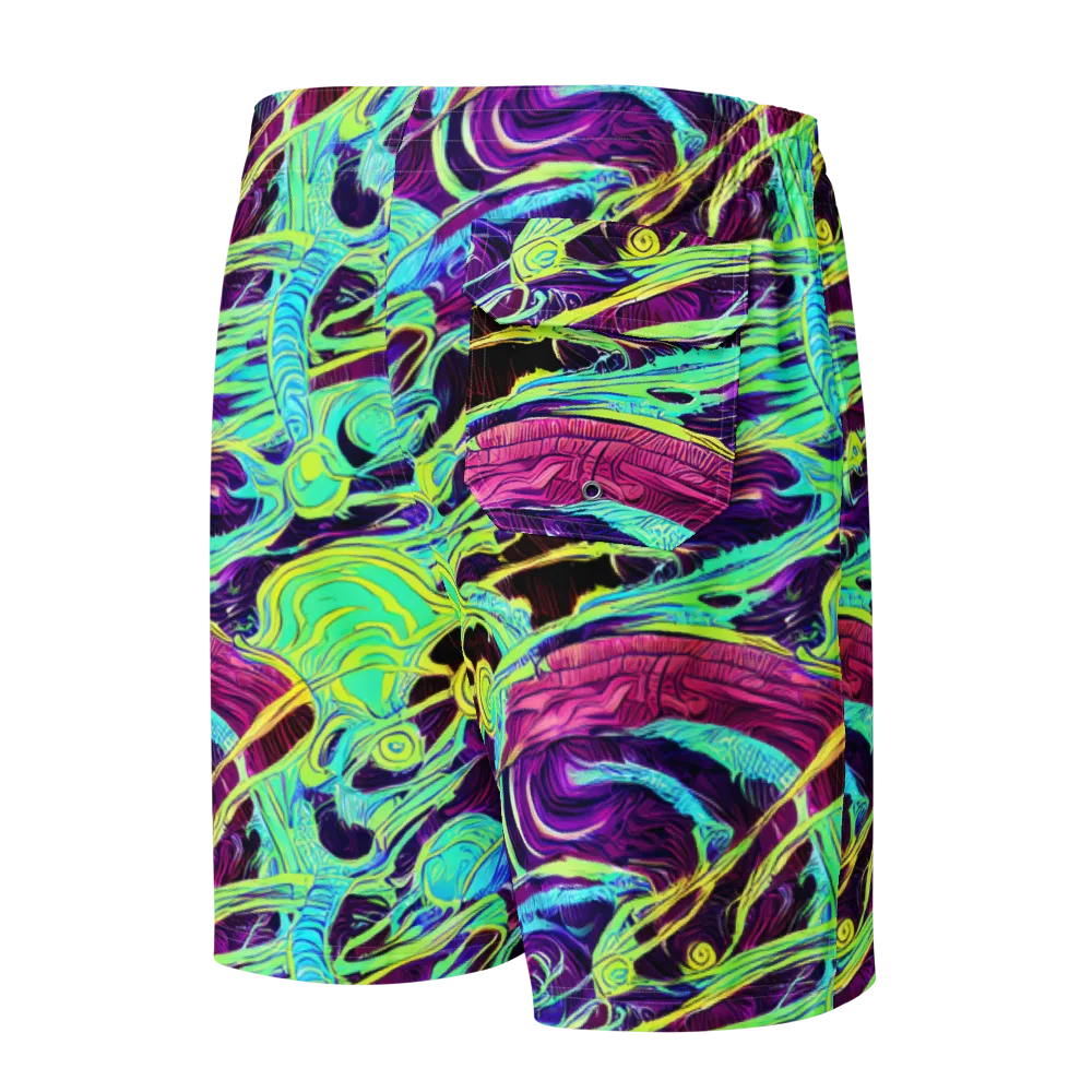 Biomorphic Beat on Men's Board Shorts — Back
