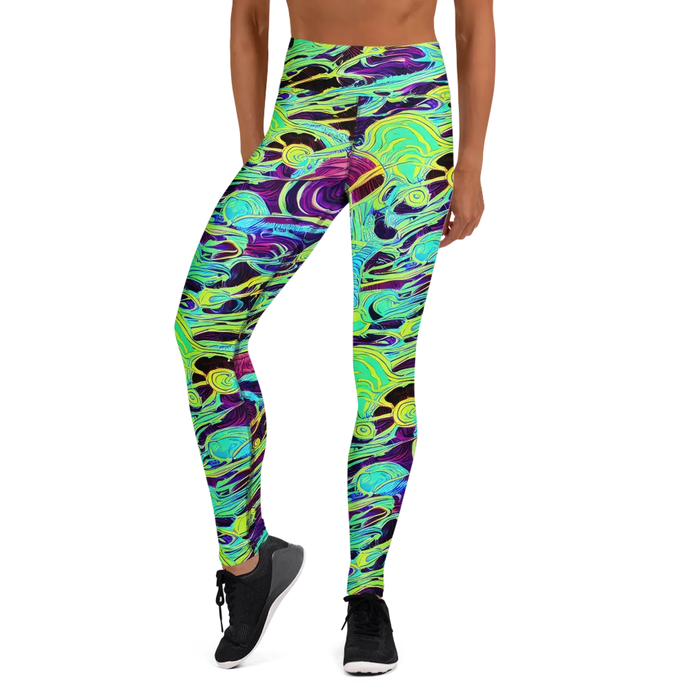 Biomorphic Beat on Yoga Leggings — Front