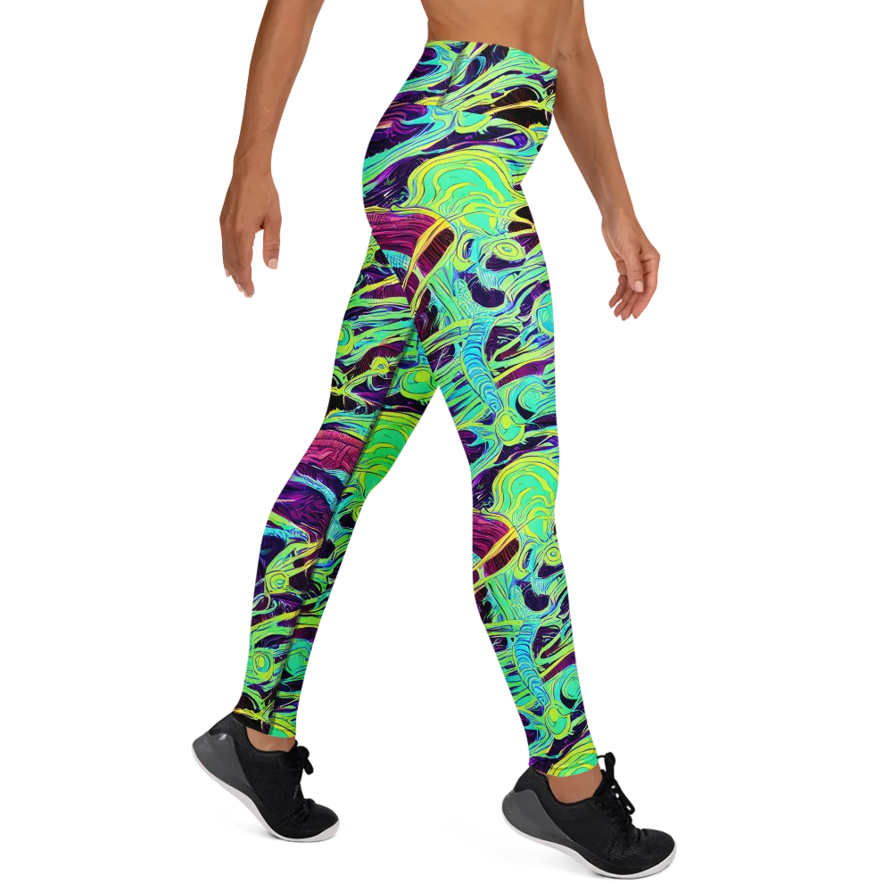 Biomorphic Beat on Yoga Leggings — Right
