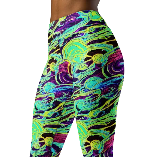 Biomorphic Beat on a Yoga Leggings
