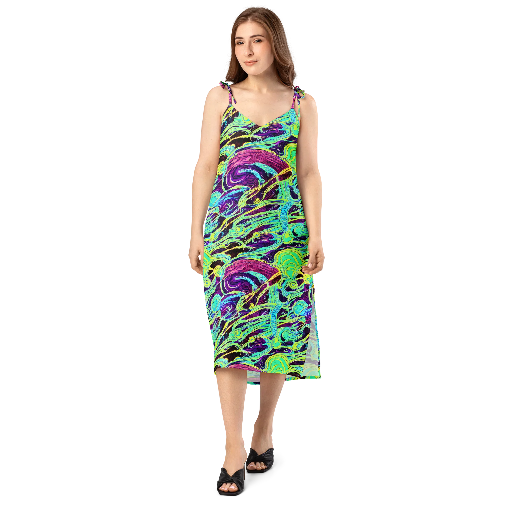 Biomorphic Beat on Slip Dress — Front