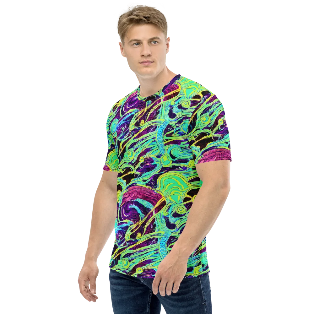 Biomorphic Beat on Men's Crew Neck T-Shirt — Left