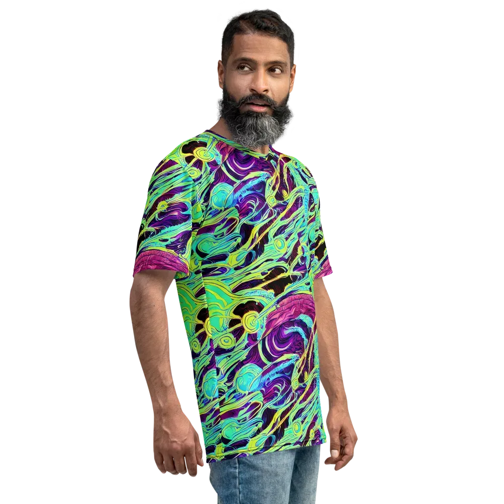 Biomorphic Beat on Men's Crew Neck T-Shirt — Right
