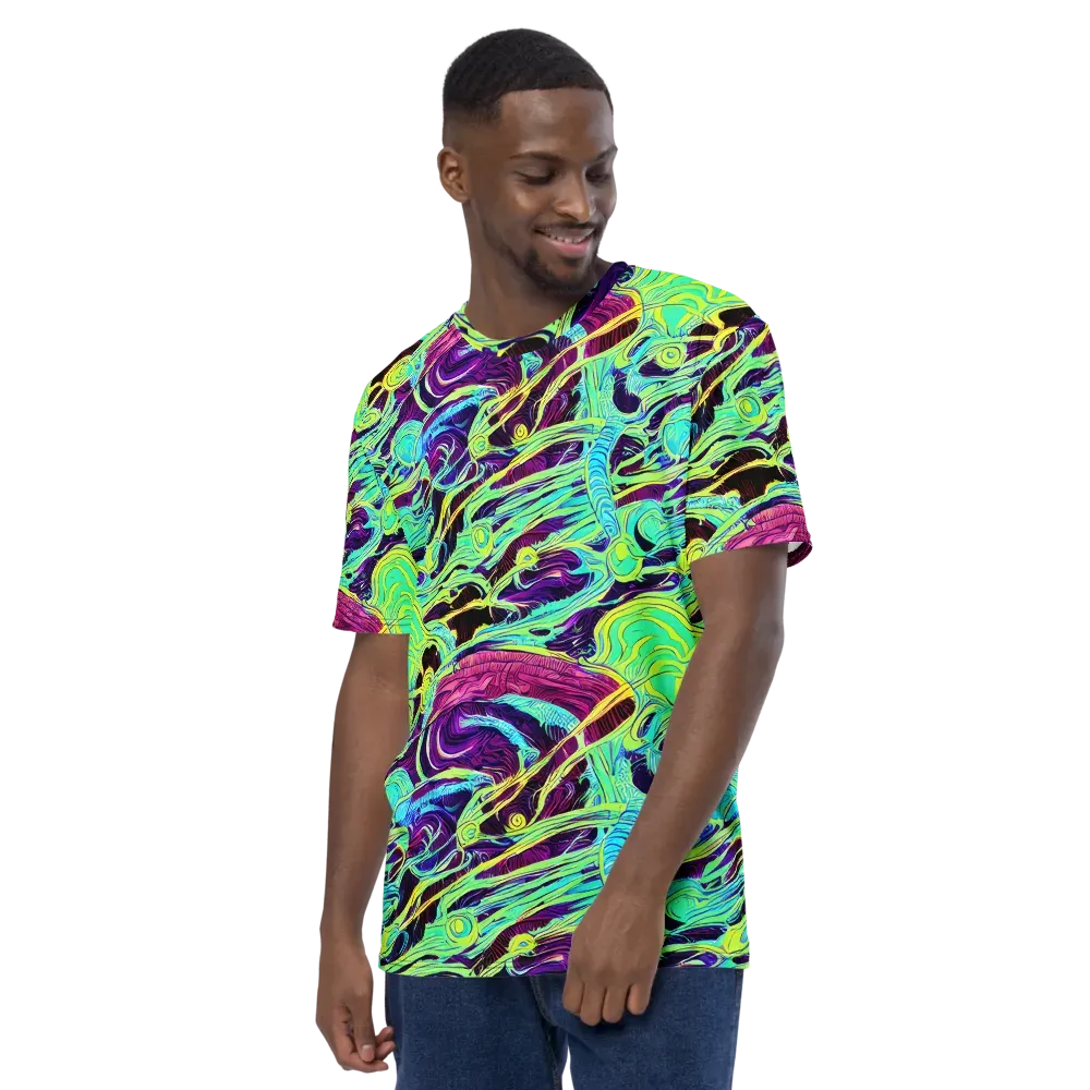 Biomorphic Beat on Men's Crew Neck T-Shirt — Left