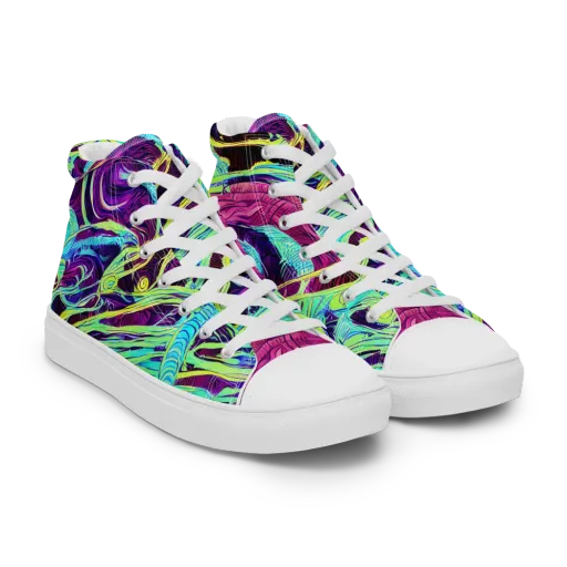 Biomorphic Beat on a Men's High Top Canvas Shoes