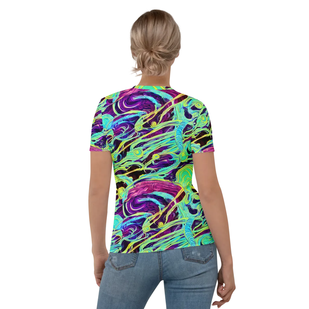 Biomorphic Beat on Women's Crew Neck T-Shirt — Back