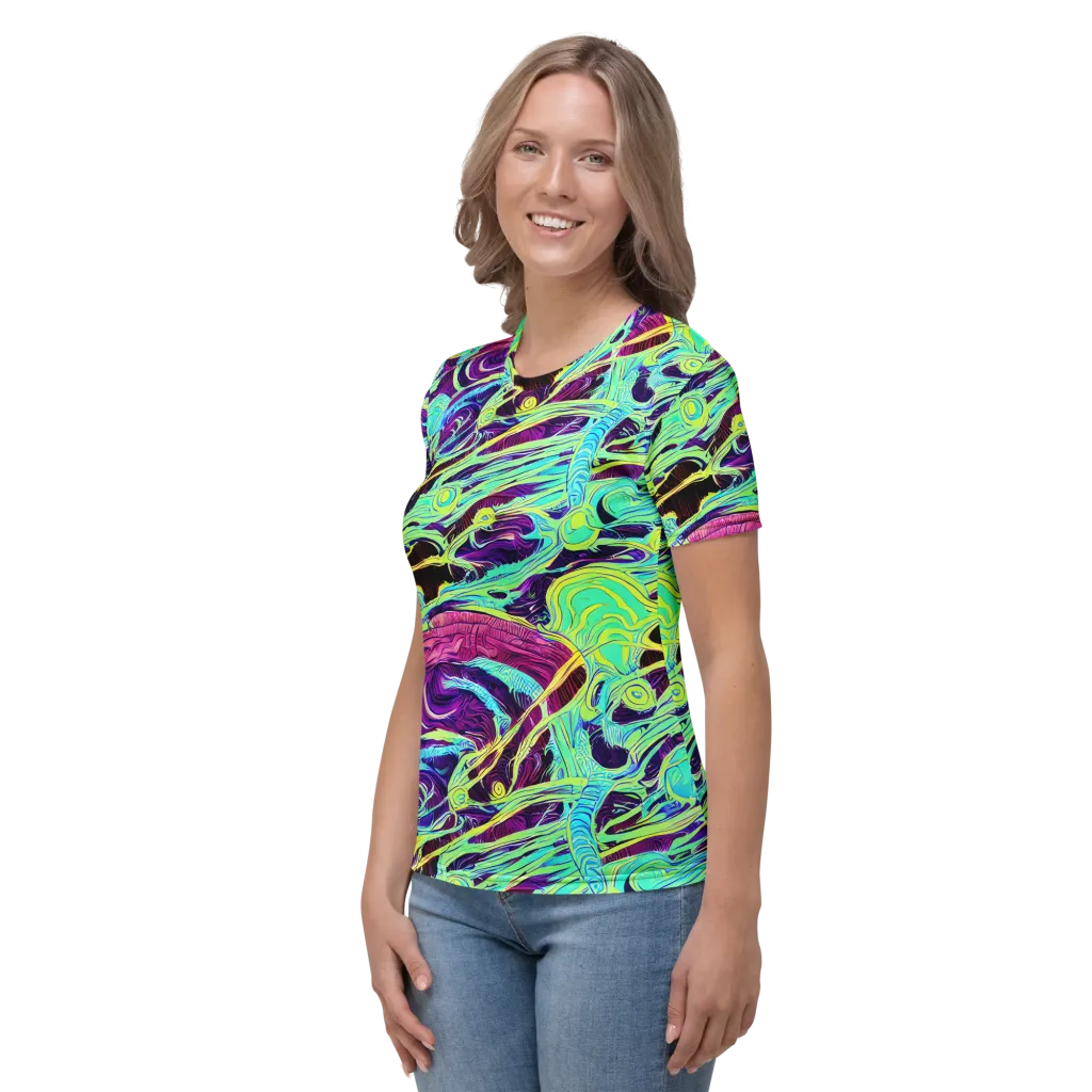 Biomorphic Beat on Women's Crew Neck T-Shirt — Left