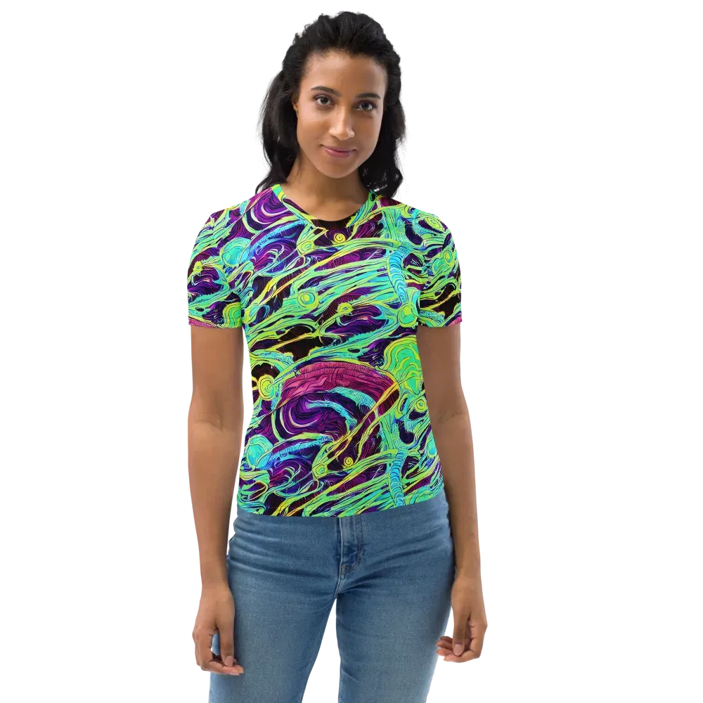 Biomorphic Beat on Women's Crew Neck T-Shirt — Front