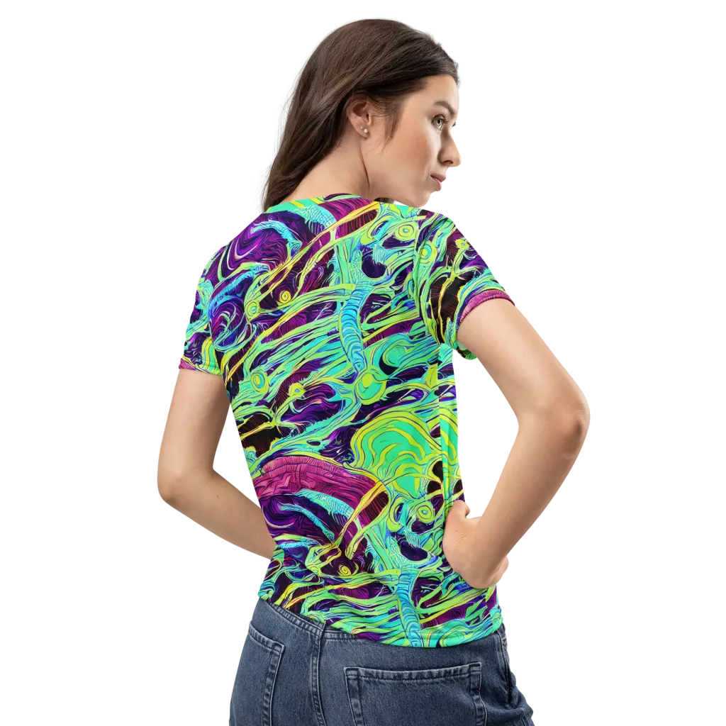 Biomorphic Beat on Women's Crew Neck T-Shirt — Back