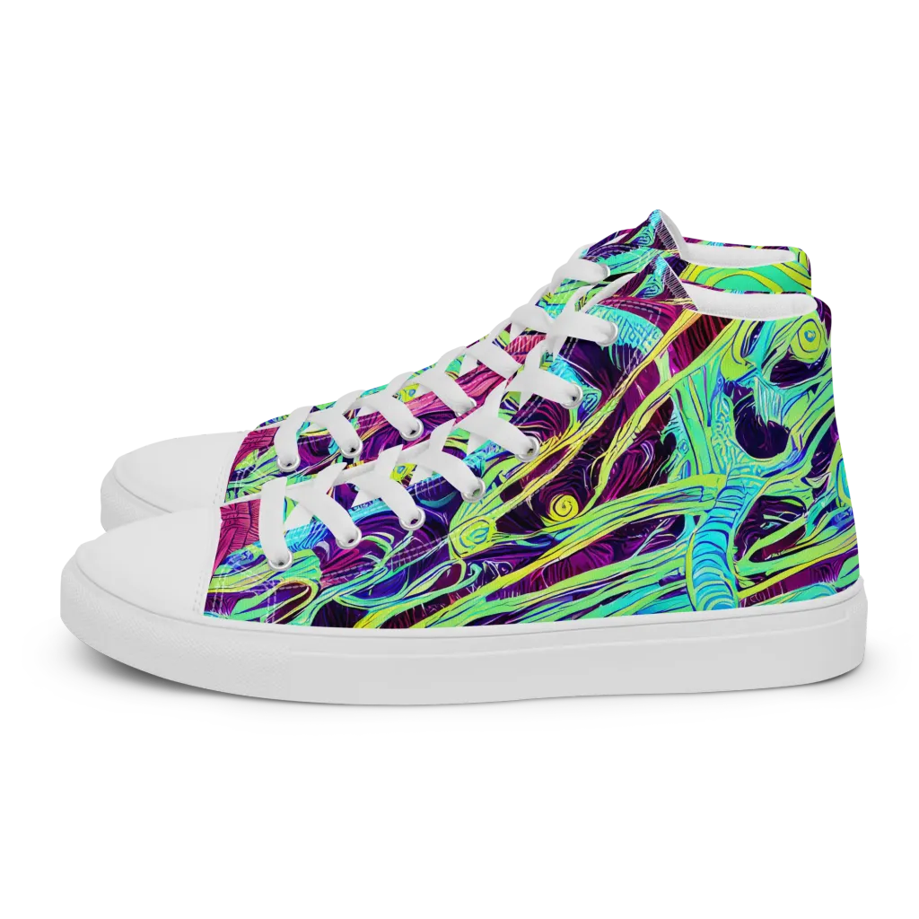 Biomorphic Beat on Women's High Top Canvas Shoes — Left