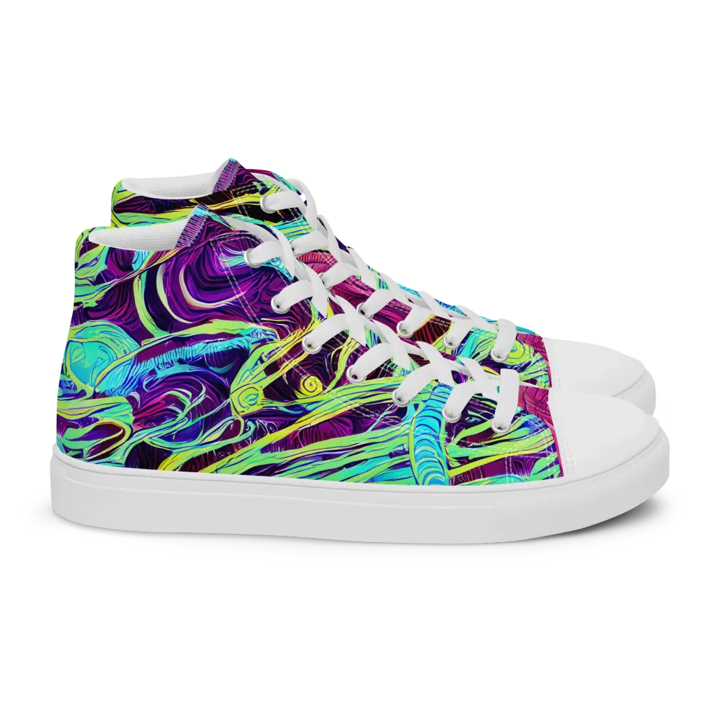 Biomorphic Beat on Women's High Top Canvas Shoes — Right