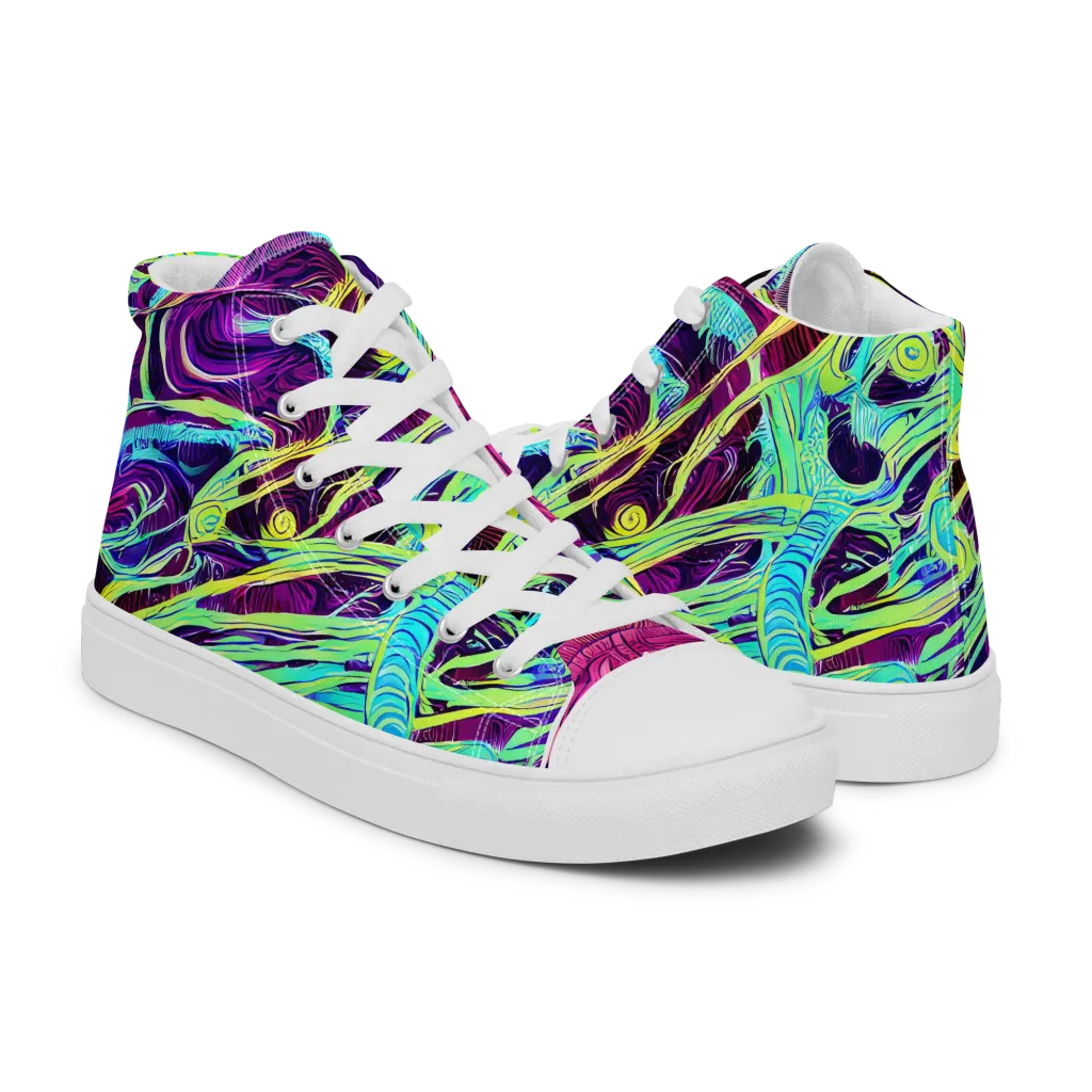Biomorphic Beat on Women's High Top Canvas Shoes — Right