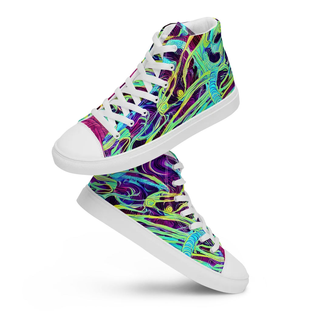 Biomorphic Beat on Women's High Top Canvas Shoes — Front