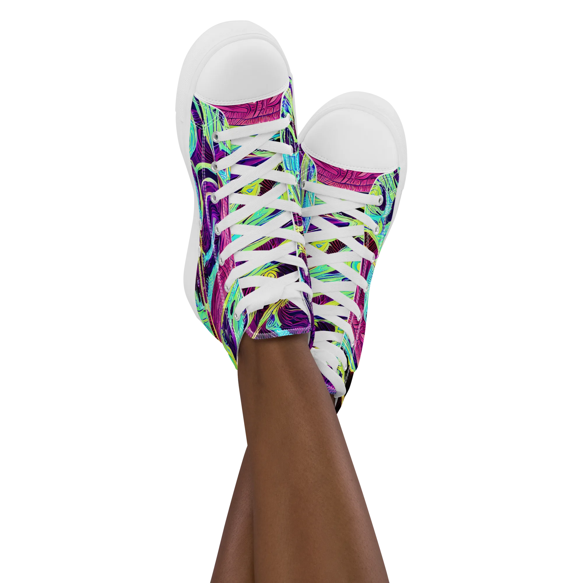 Biomorphic Beat on Women's High Top Canvas Shoes — Front