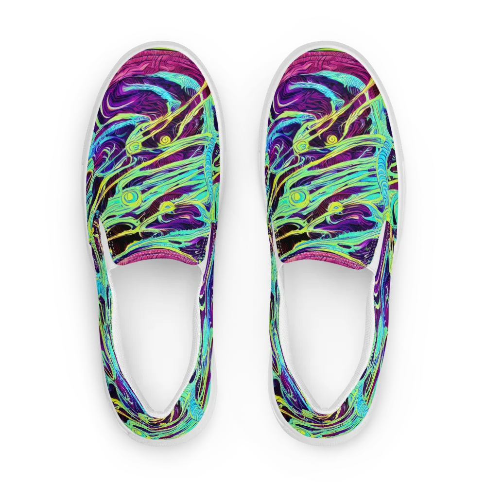 Biomorphic Beat on Men's Slip-On Canvas Shoes — Front