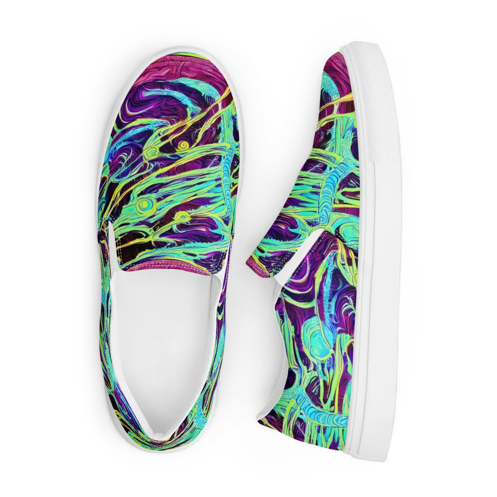 Biomorphic Beat on Men's Slip-On Canvas Shoes — Front