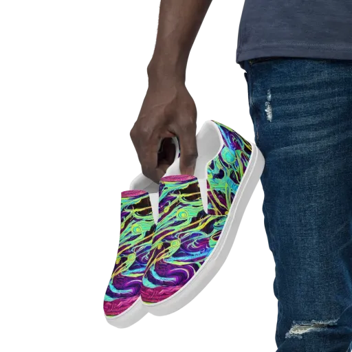 Biomorphic Beat on a Men's Slip-On Canvas Shoes