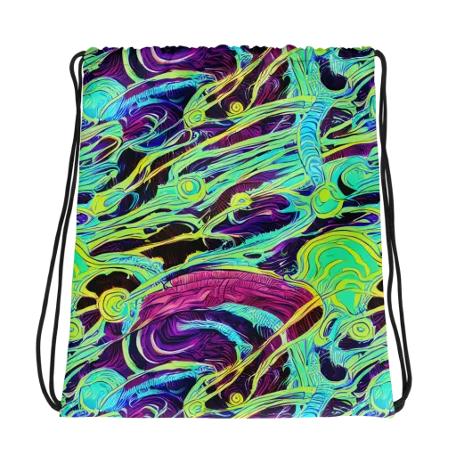 Biomorphic Beat on a Drawstring Bag