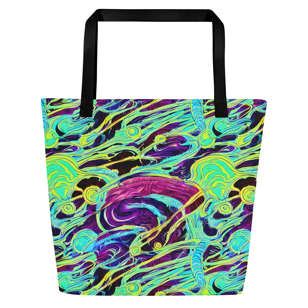 Biomorphic Beat on Large Tote Bag W/ Pocket — Front