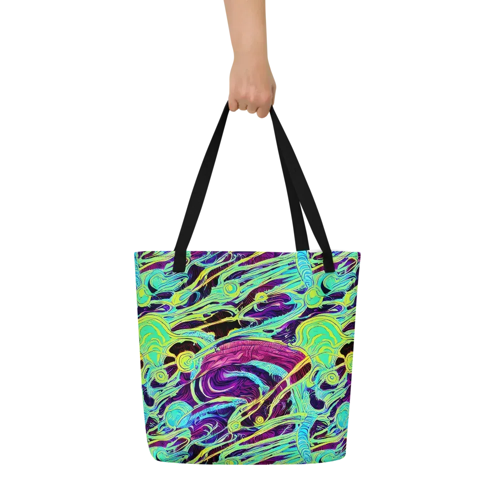 Biomorphic Beat on Large Tote Bag W/ Pocket — Front