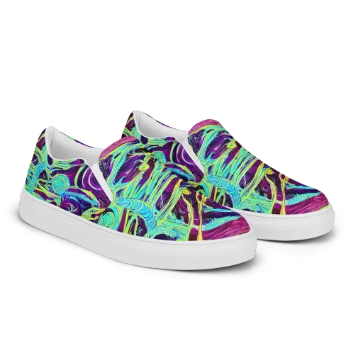 Biomorphic Beat on a Women's Slip-On Canvas Shoes