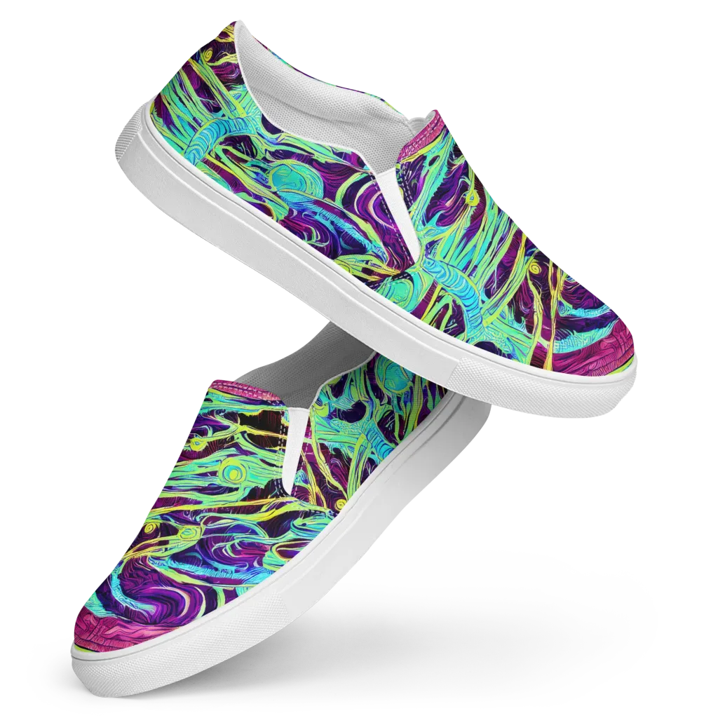 Biomorphic Beat on Women's Slip-On Canvas Shoes — Front