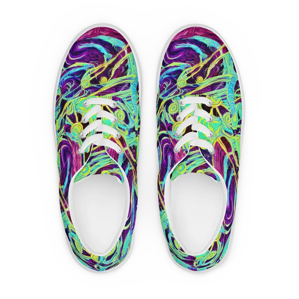 Biomorphic Beat on Men's Lace-Up Canvas Shoes — Front