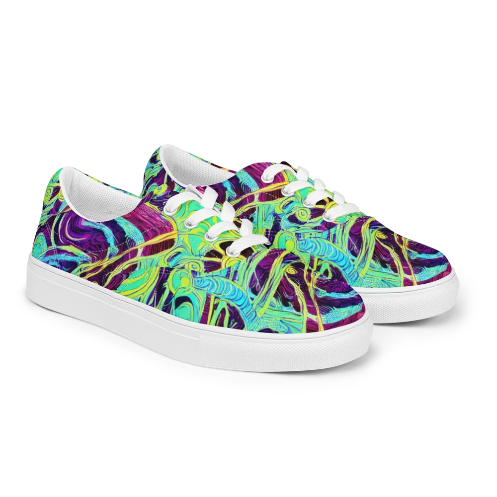 Biomorphic Beat on Men's Lace-Up Canvas Shoes — Right Front