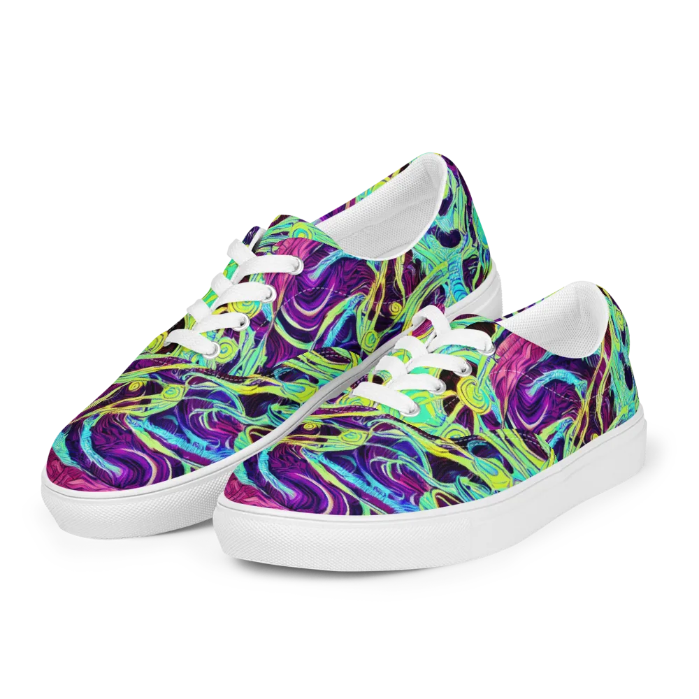 Biomorphic Beat on Men's Lace-Up Canvas Shoes — Left Front