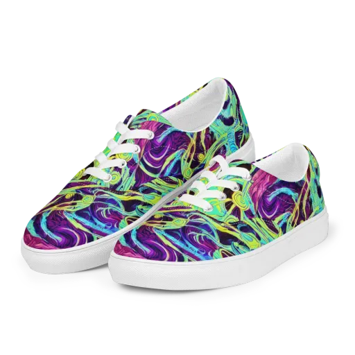Biomorphic Beat on a Men's Lace-Up Canvas Shoes