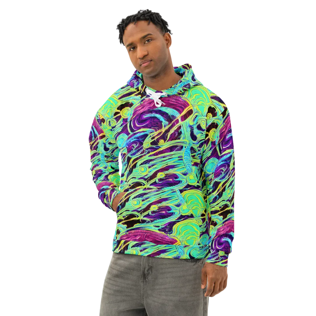 Biomorphic Beat on Cotton Hoodie — Left Front