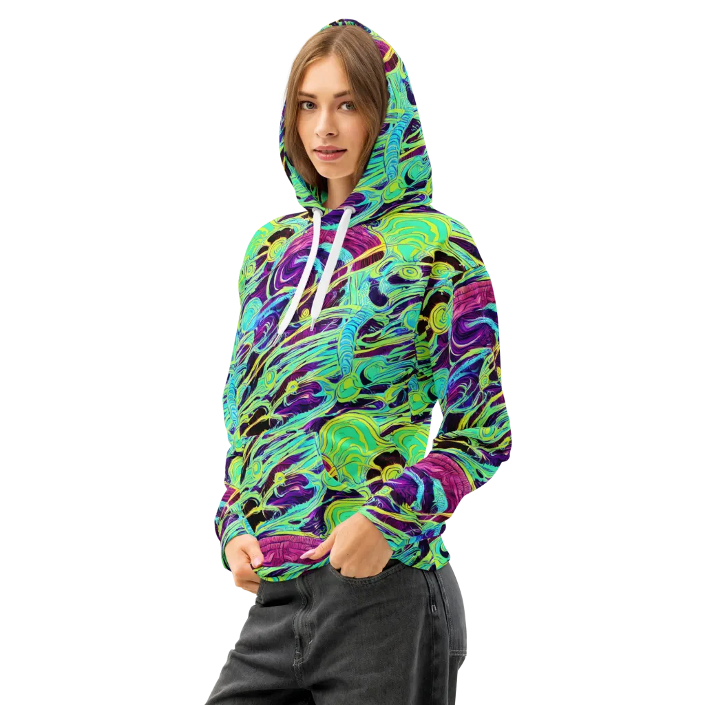 Biomorphic Beat on Cotton Hoodie — Left Front