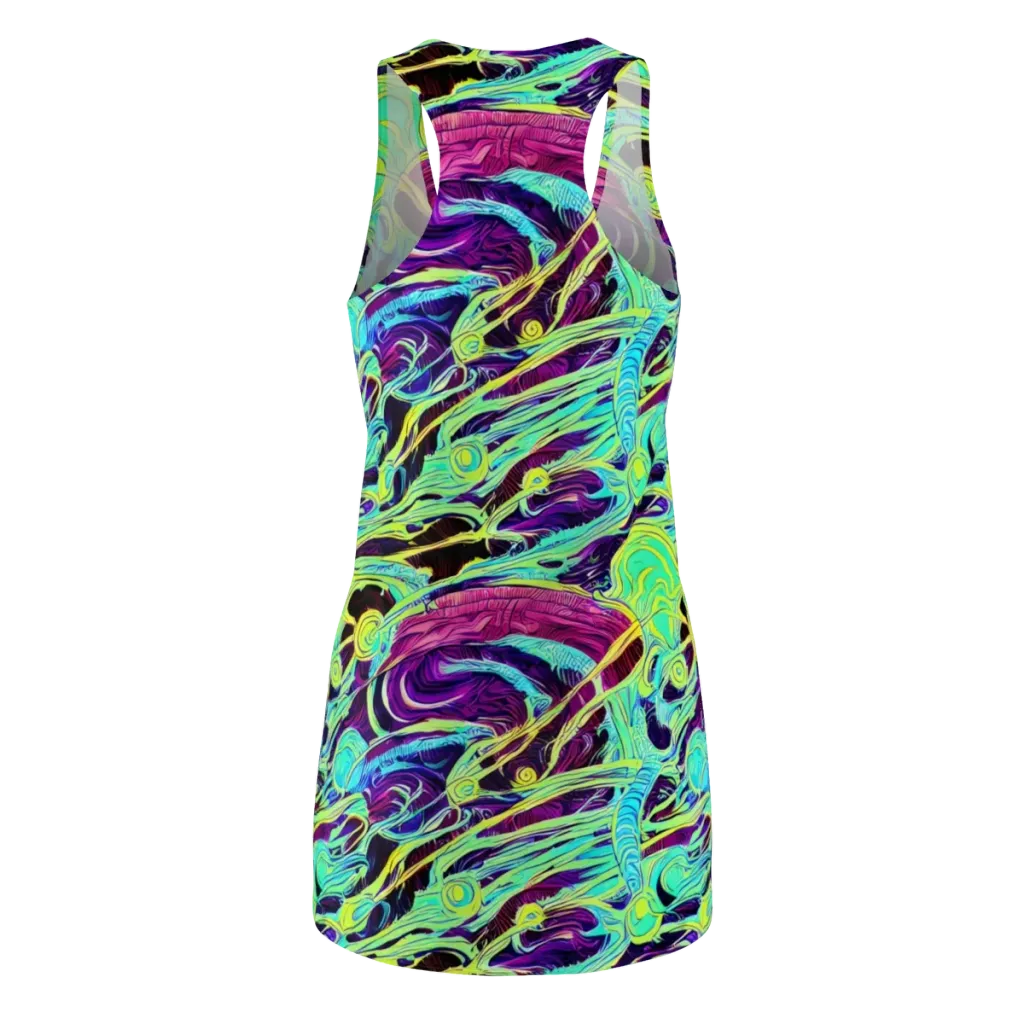 Biomorphic Beat on Racerback Dress — Back