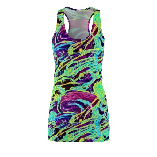 Biomorphic Beat on a Racerback Dress