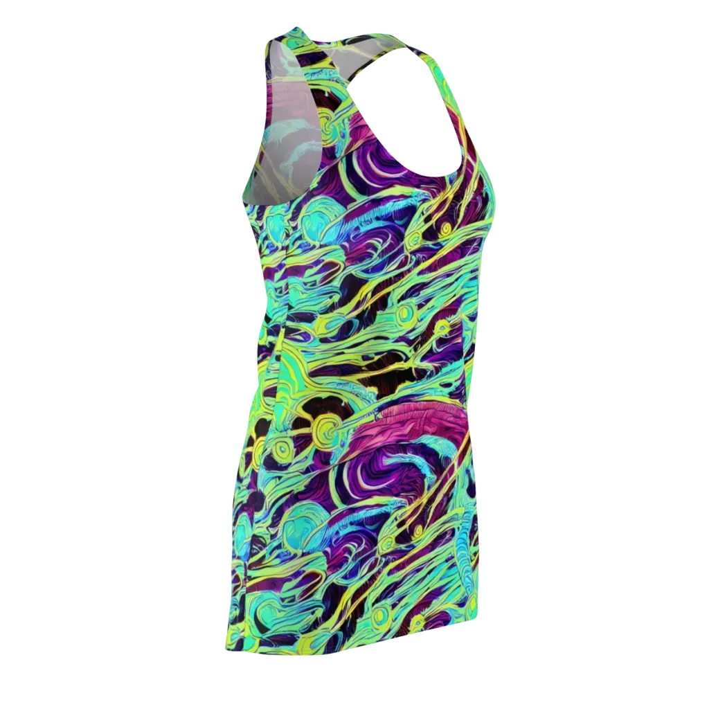 Biomorphic Beat on Racerback Dress — Front Side