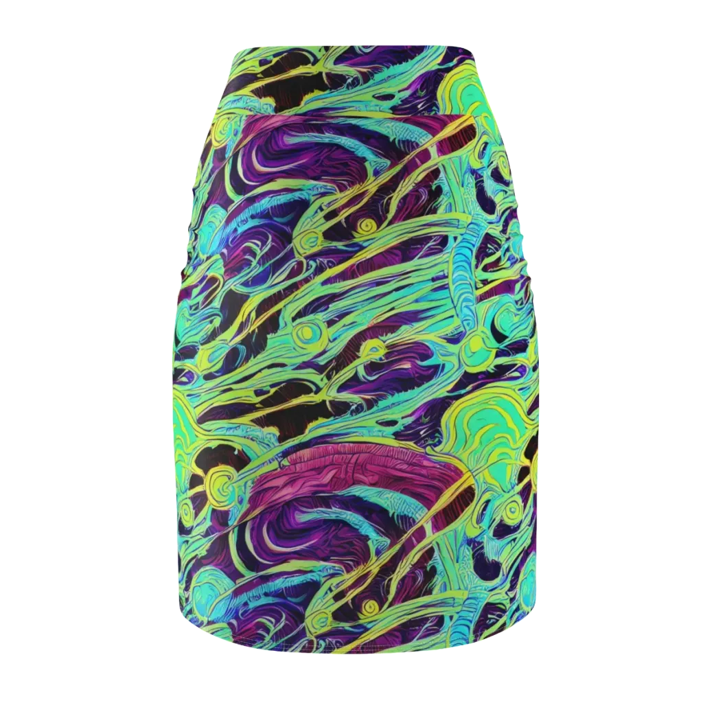 Biomorphic Beat on Pencil Skirt — Back