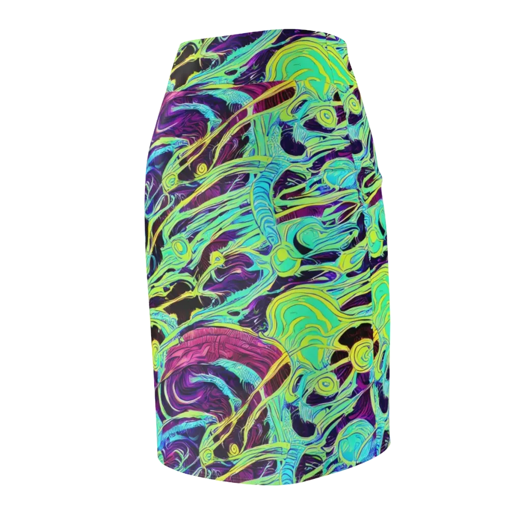 Biomorphic Beat on Pencil Skirt — Back Side