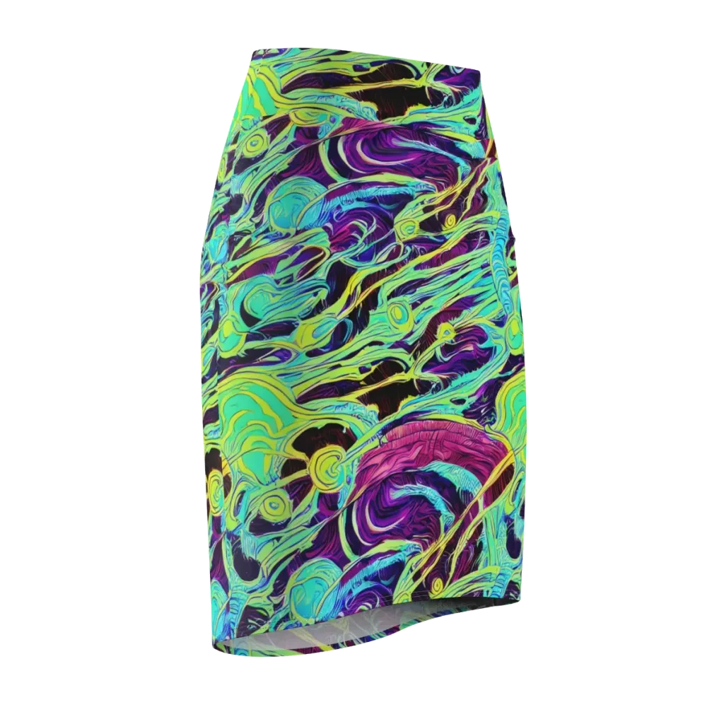 Biomorphic Beat on Pencil Skirt — Front Side